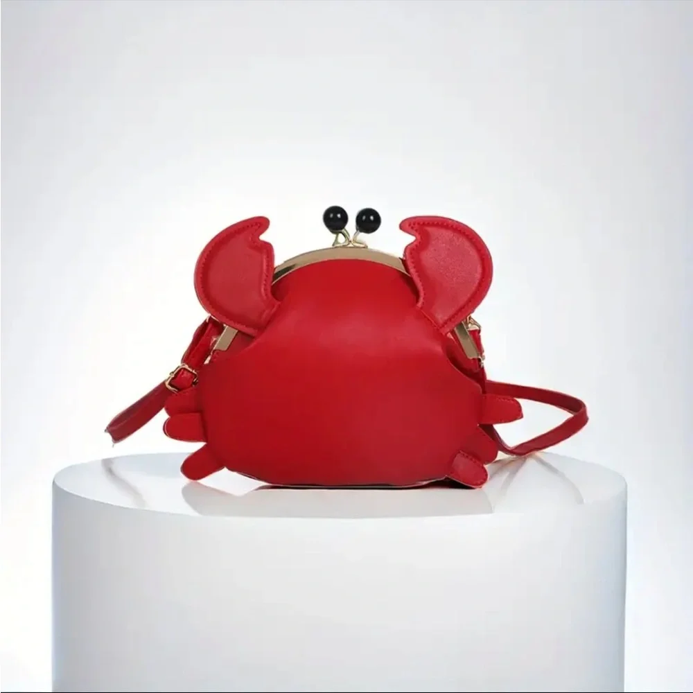 🆕 Cute Crab Crossbody Bag, PU Leather Handbag - Ariel 🧜‍♀️ - Sebastian 🦀